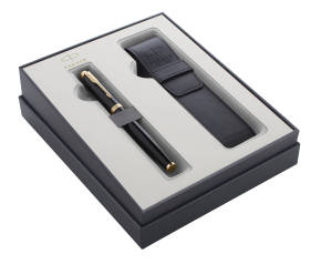 SF 321 Black GT Набор Parker IM Core GIFT 20 (2122002) синие чернила, в комплекте:чехол для ручки, подарочная коробка ручка перьевая