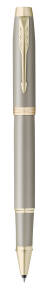 T 328 Sand Ручка роллер Parker IM Sandstone Champagne PVD Trim (2235419) стержень F (0.5мм) черные чернила подарочная коробка